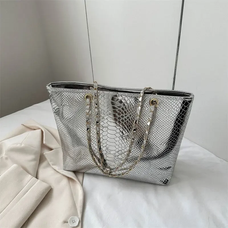 

2024 Fashion Crocodile pattern Women's Luxury designer Shoulder Bag Casual Underarm Tote Bag Minimalist Handheld shopping Bag