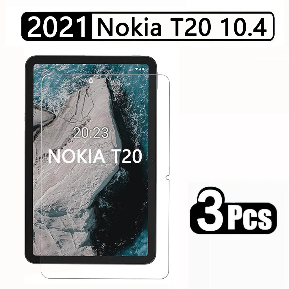 

(3 Packs) Tempered Glass For Nokia T20 10.4 2021 TA-1397 TA-1394 TA-1392 Anti-Scratch Full Coverage Tablet Screen Protector Film