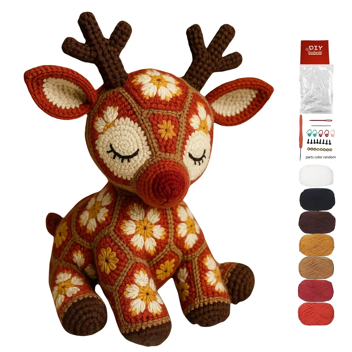 Floral Reindeer Crochet Kit, 4 Colors. DIY Weaving Kit with Video Tutorial. Perfect Holiday Gift & Home Decor! Floral Reindeer Crochet Kit, 4 Colors. DIY Weaving Kit with Video Tutorial. Perfect Holiday Gift & Home Decor!