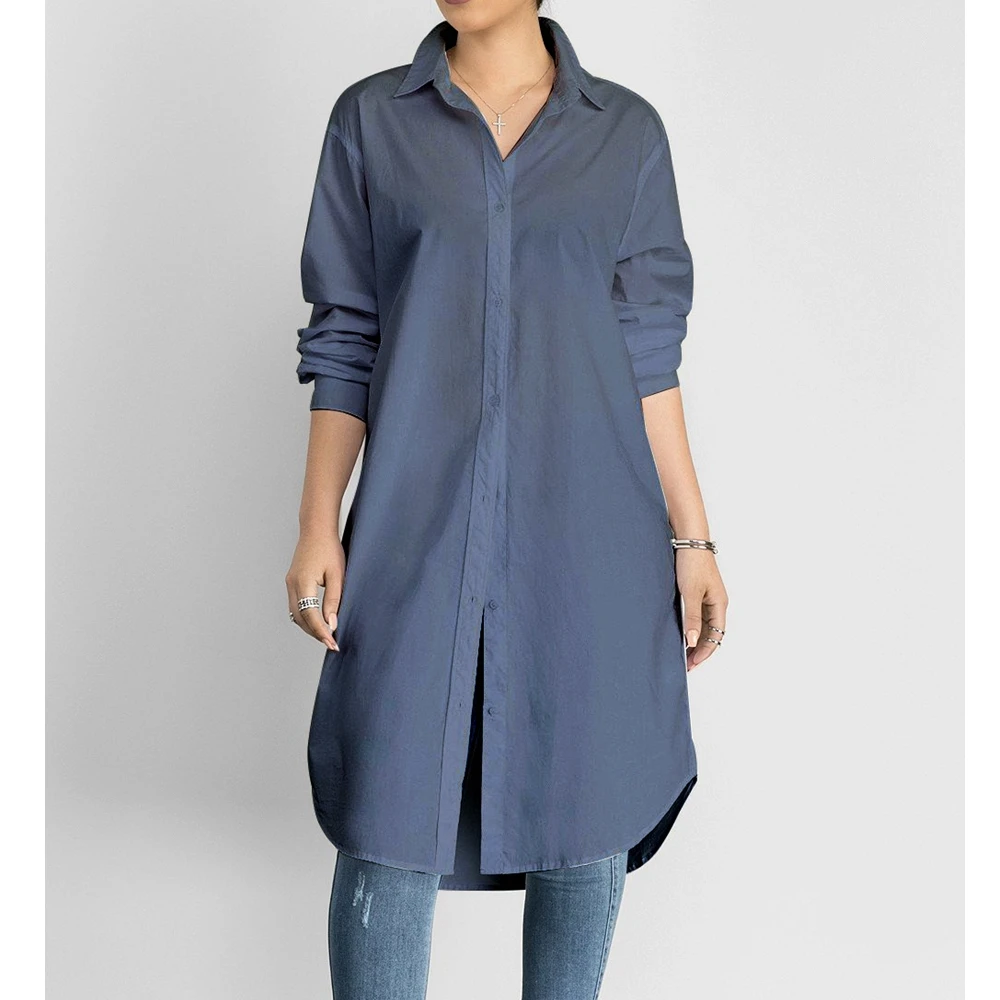 WEPBEL Long Sleeve Blouse Women Shirts Solid Color Classic Loose Long Shirt Womens Tops and Blouse
WEPBEL Long Sleeve Blouse Women Shirts Solid Color Classic Loose Long Shirt Womens Tops and Blouse