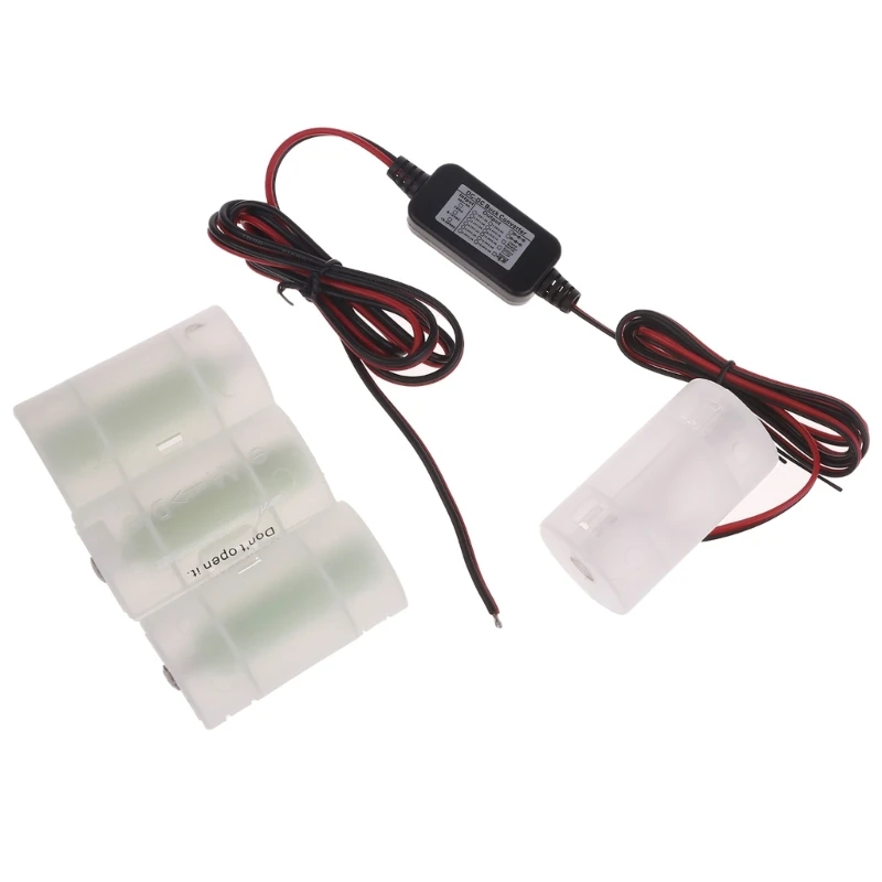 

6V LR20 D Battery Eliminators Cable 2pin Power Supply Adapter Cord Wire Replace 4pcs 1.5V LR20 D Size Cell Batteries