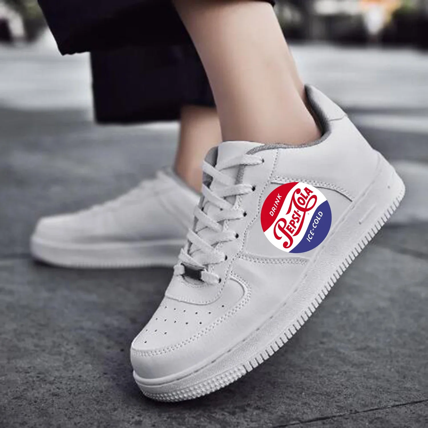 

P-Pepsi-Cola AF Basketball Mens Womens Sports Running High Quality Flats Force Sneakers Lace Up Mesh Customized Made Shoe DIY