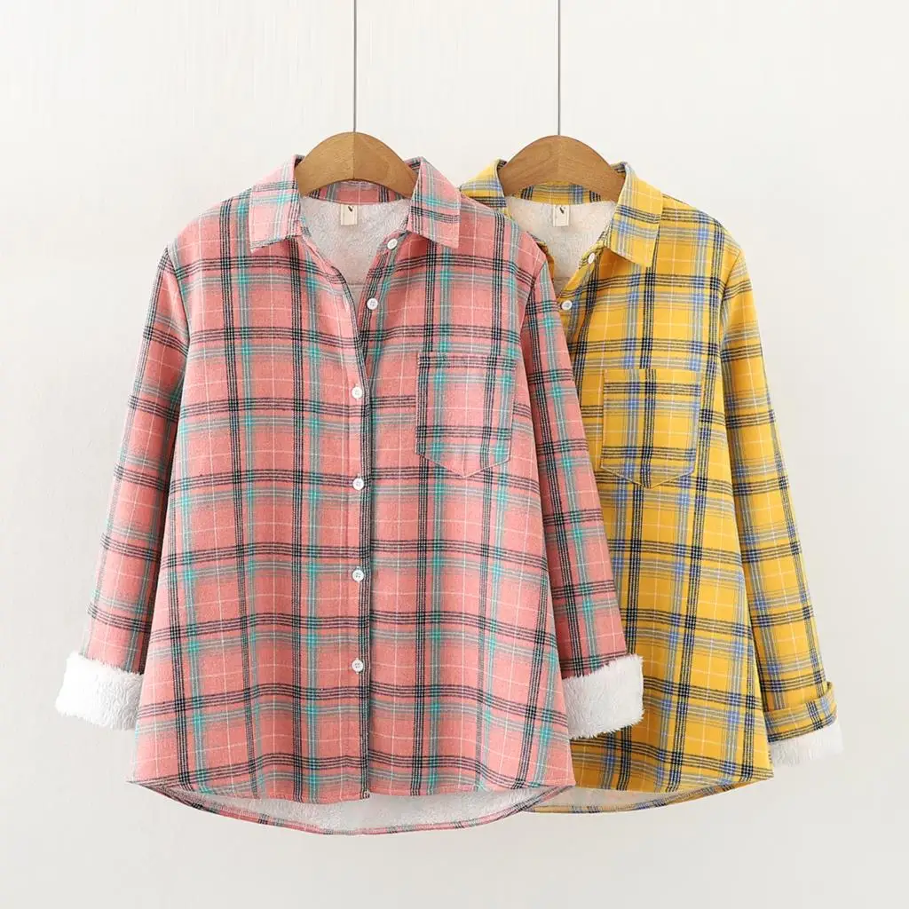 2022 Winter New Women's Warm Shirts Style Coat Tops Fleece Thicker Plaid Coat Casual Jacket Lady Plus Velvet Outerwear Clothes
2022 Winter New Women's Warm Shirts Style Coat Tops Fleece Thicker Plaid Coat Casual Jacket Lady Plus Velvet Outerwear Clothes