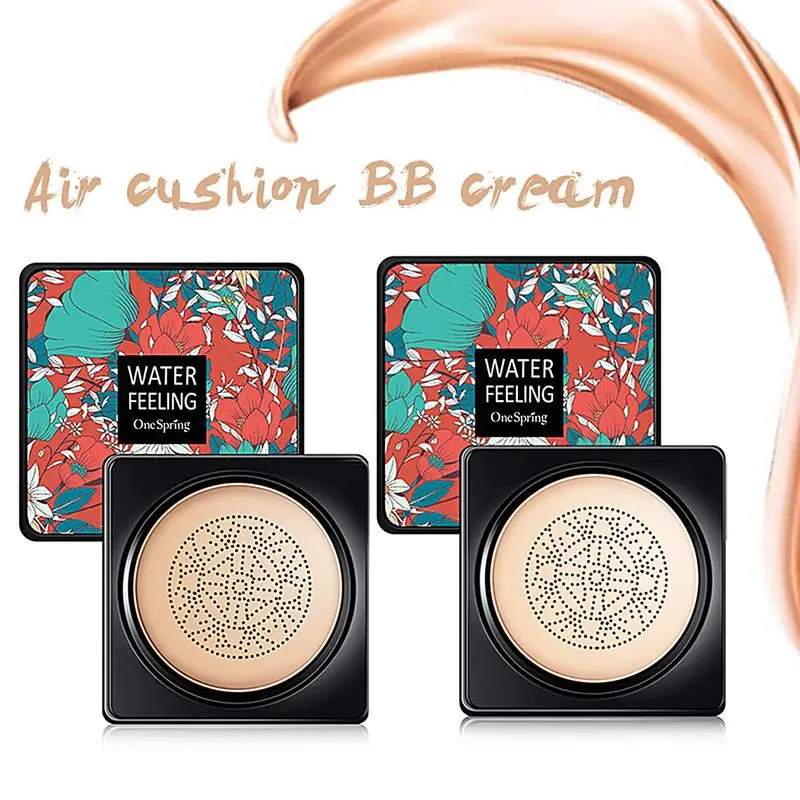 

BB Air Cushion Foundation Cream Mushroom Head CC Concealer Whitening Makeup Cosmetic Korean Waterproof Brighten Face Base Tone