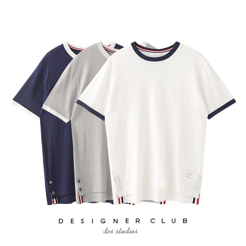 TB four-bar linen knitted T-shirt ice silk niche design top high-quality British style
TB four-bar linen knitted T-shirt ice silk niche design top high-quality British style