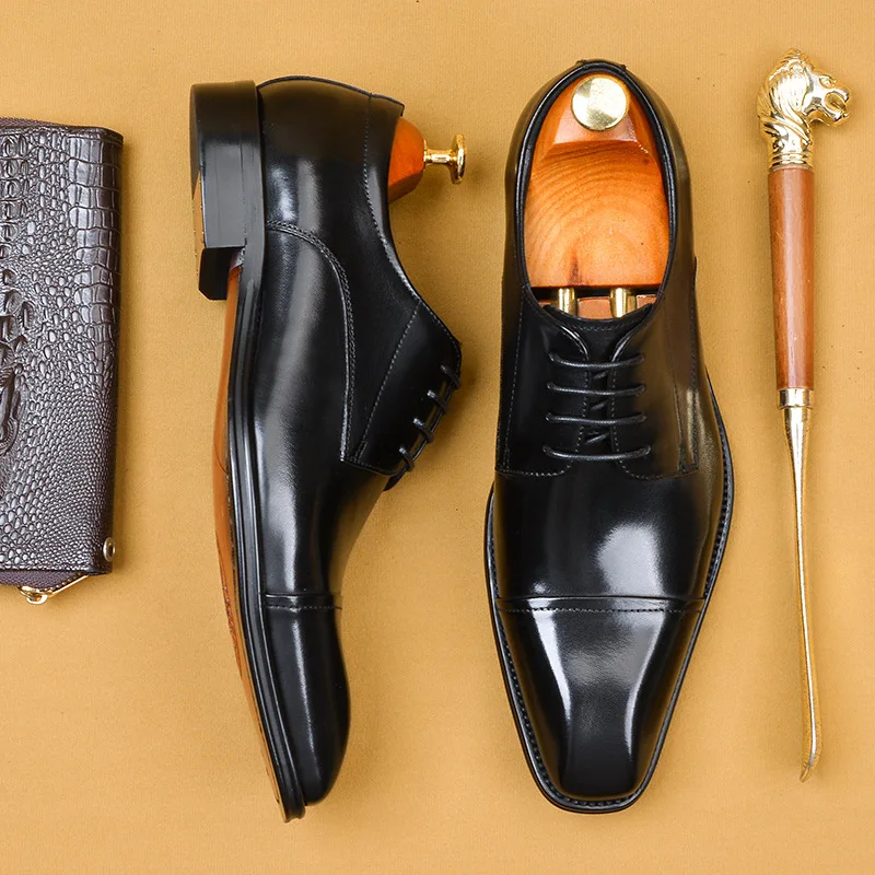 Luxury Men Dress Shoes Genuine Leather Black Pointed Toed Men's Shoe For Suit Office Business Formal Man Wedding Shoes
Luxury Men Dress Shoes Genuine Leather Black Pointed Toed Men's Shoe For Suit Office Business Formal Man Wedding Shoes