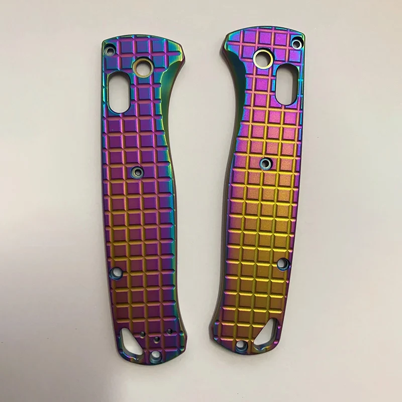 

NEW Custom Roasted Titanium Knife Handle Scales For Genuine Benchmade Bugout 535 Knives Grip DIY Make Part Accessories Colorful