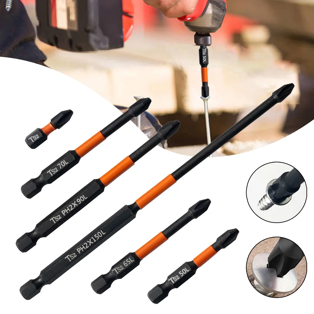 PH2 Impact Screwdrivers Bit Magnetic Alloy Steel Cross Screwdriver Bit 25-150mm Impact Drill Special Use Drill Bit 5pcs
PH2 Impact Screwdrivers Bit Magnetic Alloy Steel Cross Screwdriver Bit 25-150mm Impact Drill Special Use Drill Bit 5pcs