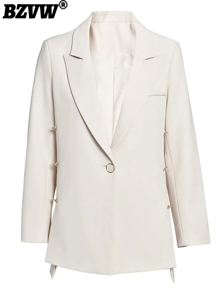 BZVW Beige Side Button Elegant Blazer Women New Lapel Long Sleeve Loose Fit Jacket Fashion Tide Spring Autumn 2023 CP1504
BZVW Beige Side Button Elegant Blazer Women New Lapel Long Sleeve Loose Fit Jacket Fashion Tide Spring Autumn 2023 CP1504