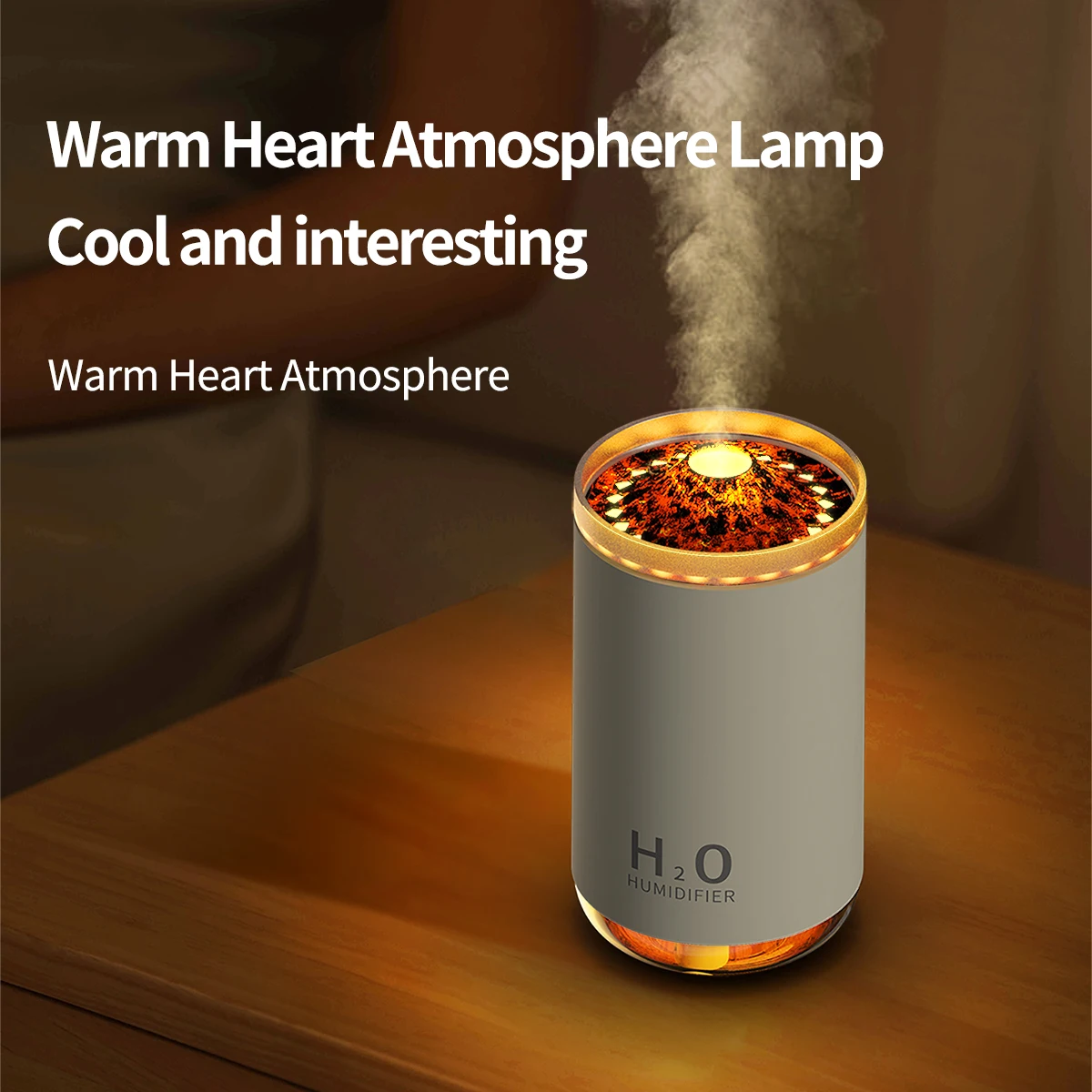 

250ml Volcano Aroma Diffuser Ultrasonic Humidifier 2 Modes Flame Humidifiers for Bedroom Mini Fragrance Essential Oil Diffuser