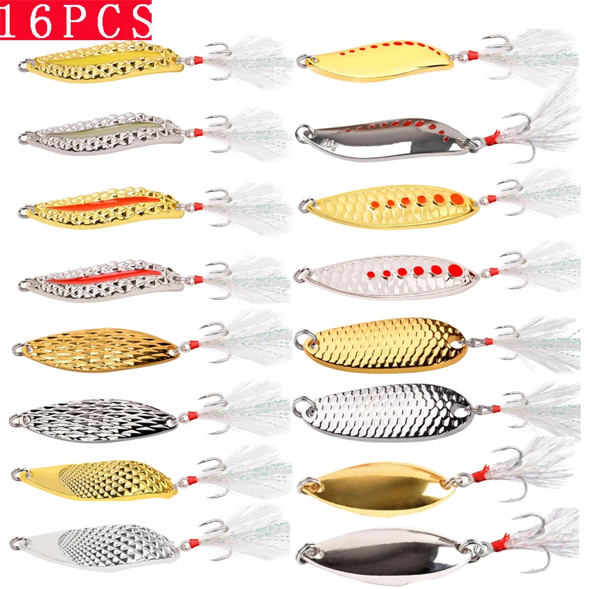 16PCS Metal VIB Spinners Spoon Set 10g 15g 20g Luminous Leech Fidget Angling Hard Baits Night Fishing Tackle Fishing Lures kit
16PCS Metal VIB Spinners Spoon Set 10g 15g 20g Luminous Leech Fidget Angling Hard Baits Night Fishing Tackle Fishing Lures kit