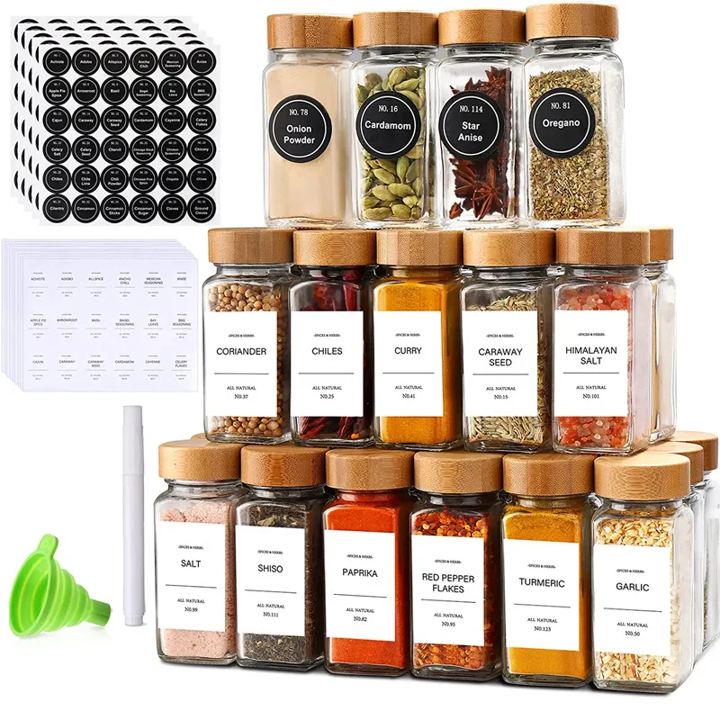 

12 Units 120ml 4oz Glass Seasoning Bottle Salt and Pepper Shaker Kitchen Glass Spice Jars Glass Honey Jar