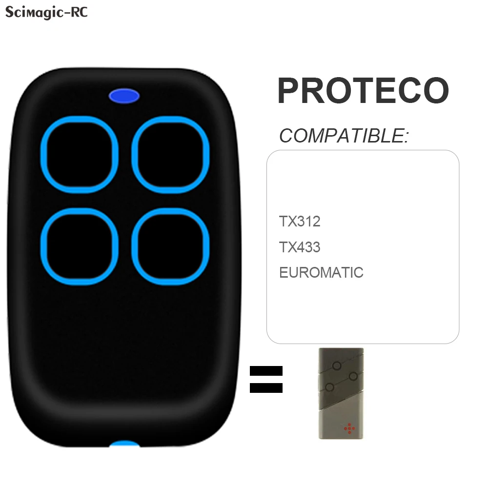 For PROTECO TX312 TX433 EUROMATIC Remote Control for gate 433MHz Duplicator Replacement Command Garage Door Opener 433.92mhz
For PROTECO TX312 TX433 EUROMATIC Remote Control for gate 433MHz Duplicator Replacement Command Garage Door Opener 433.92mhz