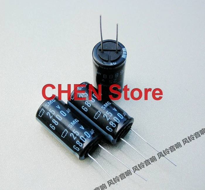 

10PCS Original Japan NIPPON SMG 25V6800UF 18x36mm 85 degrees CHEMI-CON electrolytic capacitors NCC smg 6800uf 25v