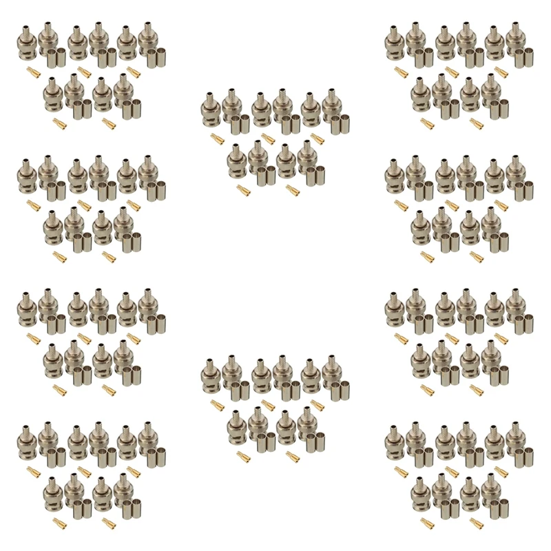 

100 Sets 3-Piece BNC Male RG58 Plug Crimp Connectors