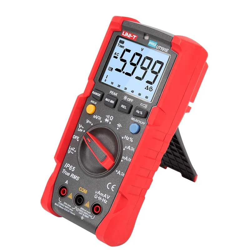 

UNI-T UT191E Industrial Digital Multimeter TRMS 6000 Count DMM 20A Ammeter 600V Volt ACV LoZ LPF Tester IP65 GS/CE/cTUVus Passed