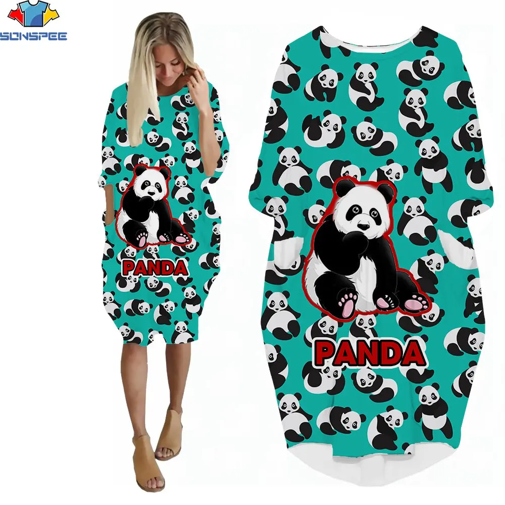 SONSPEE 3D Print Cartoon Animal Women's Dress Cute Panda Head Casual Trend O-collar Short Sleeves Summer Bestseller Pocket Dress
SONSPEE 3D Print Cartoon Animal Women's Dress Cute Panda Head Casual Trend O-collar Short Sleeves Summer Bestseller Pocket Dress