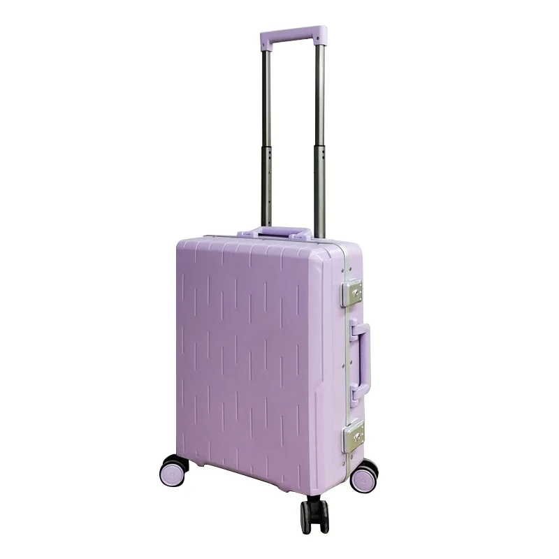 

Чемодан на колесиках с алюминиевой рамой, чемодан для путешествий, багажник большой вместимости, модный чемодан для ручной клади с паролем, чемодан для красоты