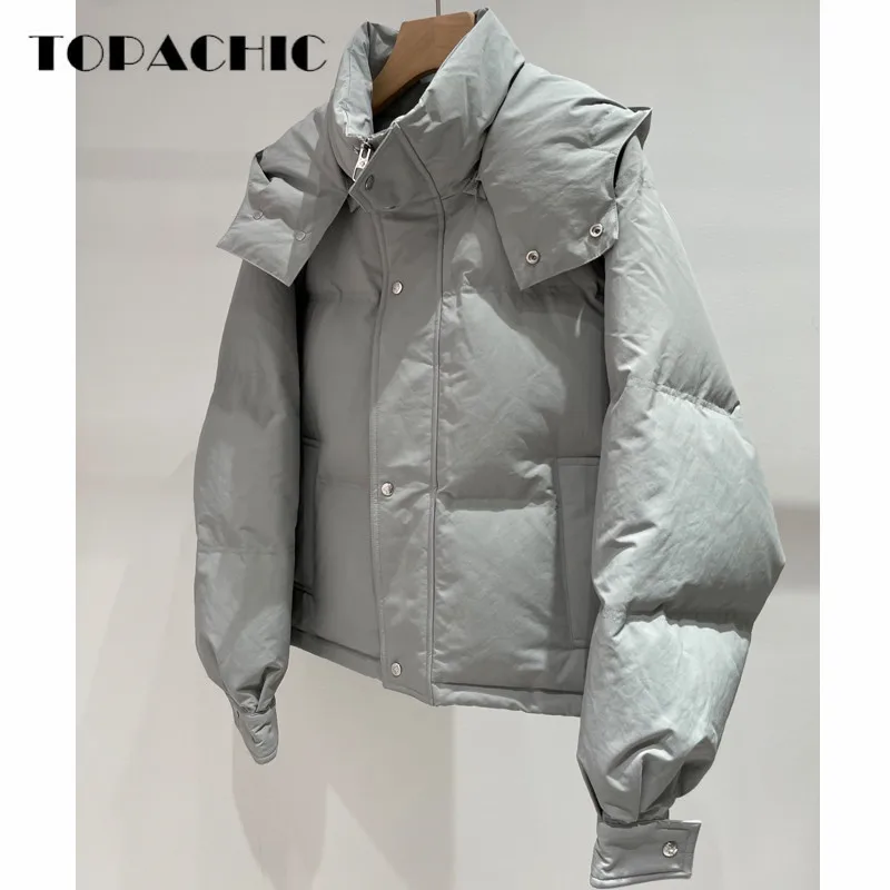 9.21 TOPACHIC Women's Solid Fashion Short Hooded Hat Detachable Keep Warm Goose Down Zipper Jacket
9.21 TOPACHIC Women's Solid Fashion Short Hooded Hat Detachable Keep Warm Goose Down Zipper Jacket