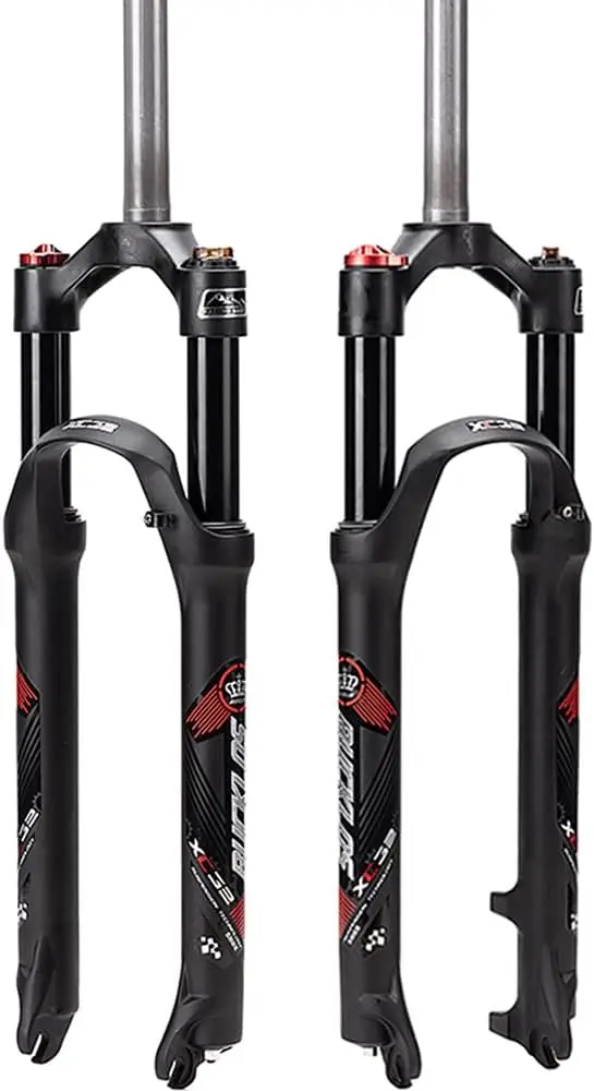 

Mountain Bicycle Suspension Forks, 26/27.5/29 inch MTB Bike Front Fork with Preload Adjustment, 100mm Travel 28.6mm Threadless S