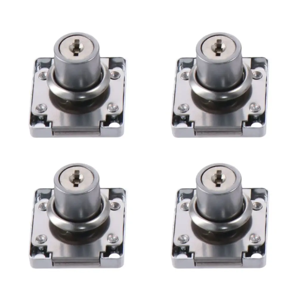 

4 Pcs Keyed Alike Drawer Locks Zinc Alloy 20mm Cylinder Cam Locks Silver Letter Box Locks
