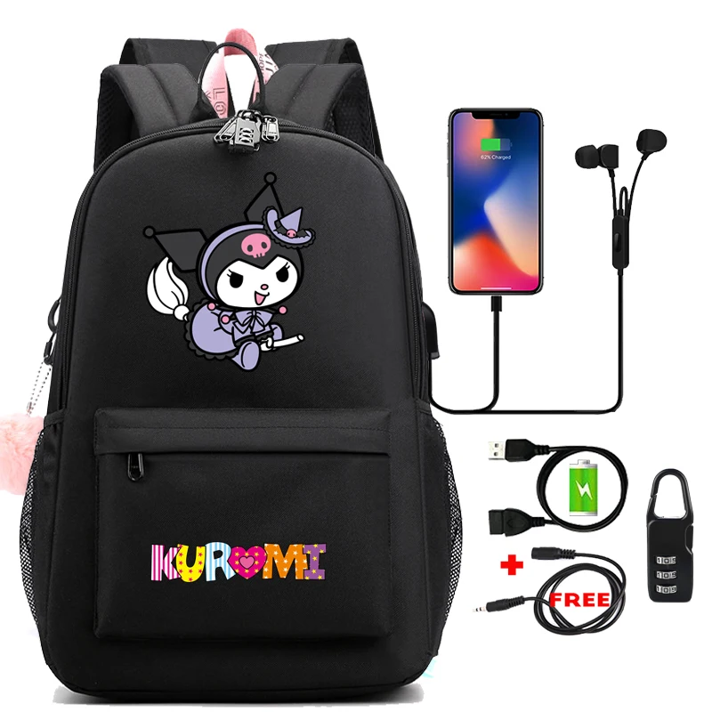 

Anime Kuromi Teenage Back To School Rucksack School Bag for Boy Girl Mochilas Cartoon Backpack Laptop Bagpack Christmas Gifts