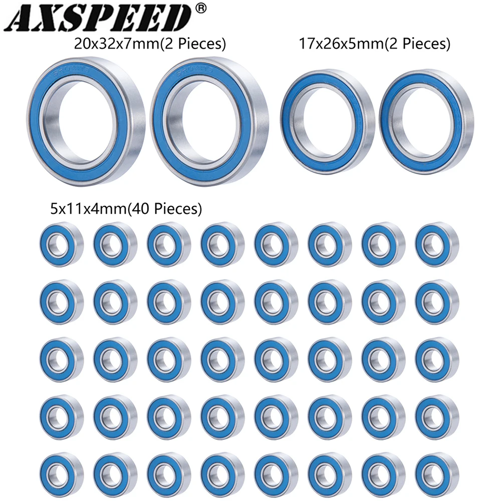 AXSPEED 44 шт. шарикоподшипники 5x11x4/20x32x7/17x26x5 мм для 1:10 радиоуправляемого автомобиля грузовика TRX4 _ внедорожные обновленные аксессуары
AXSPEED 44 шт. шарикоподшипники 5x11x4/20x32x7/17x26x5 мм для 1:10 радиоуправляемого автомобиля грузовика TRX4 _ внедорожные обновленные аксессуары