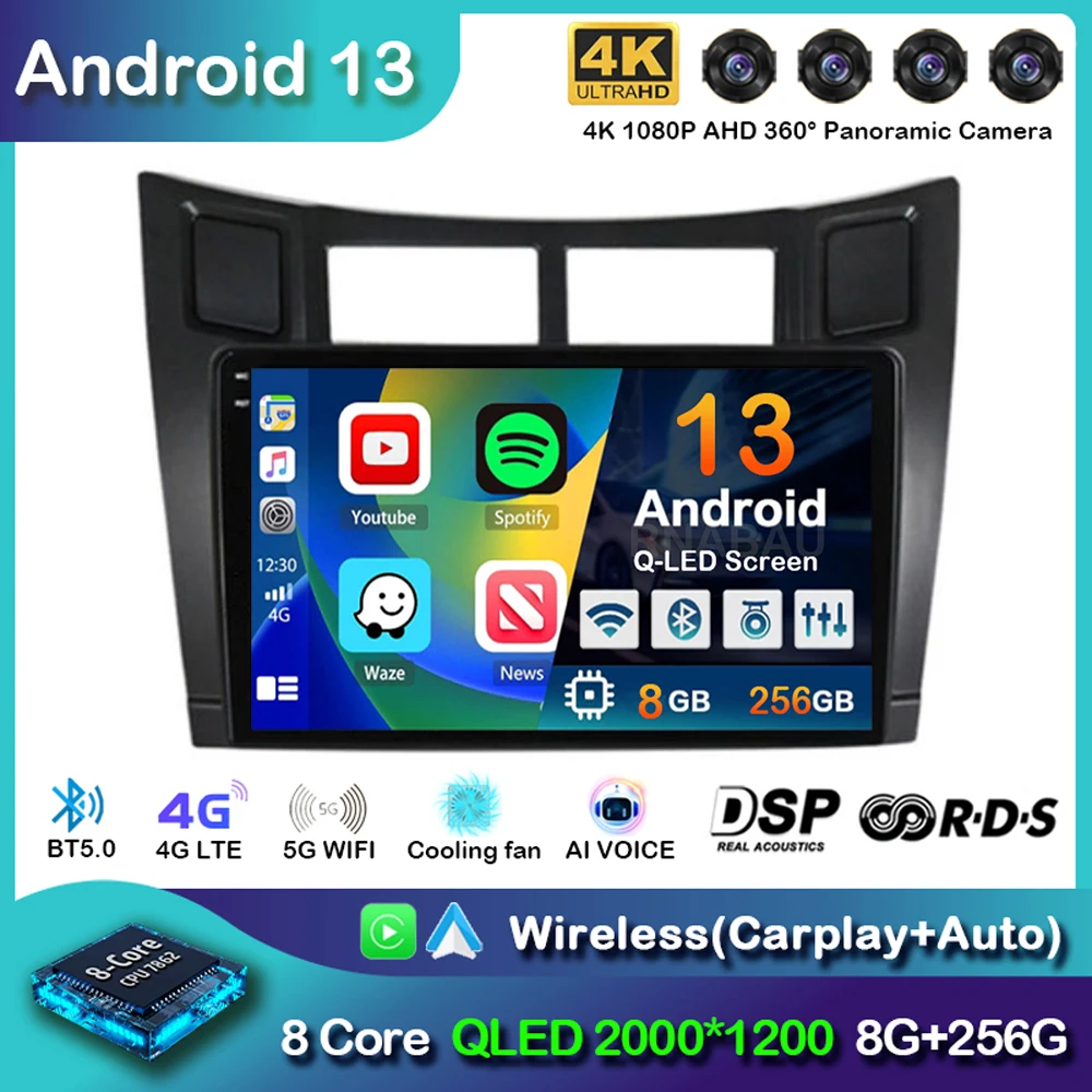 Android 13 Carplay для Toyota Yaris 2005 2006 2007 2008 2009 2010-2012 автомобильный радиоприемник, мультимедийный плеер, GPS 2Din стерео головное устройство DSP
Android 13 Carplay для Toyota Yaris 2005 2006 2007 2008 2009 2010-2012 автомобильный радиоприемник, мультимедийный плеер, GPS 2Din стерео головное устройство DSP