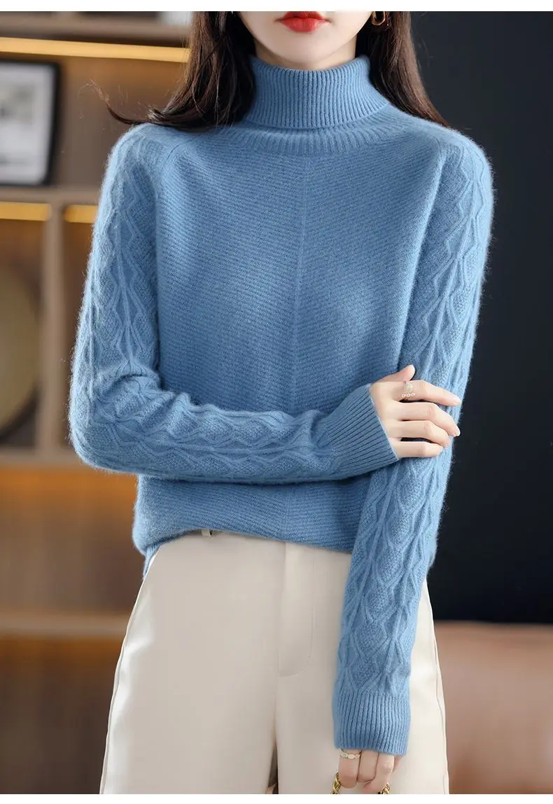 Зимний женский кашемировый свитер с высоким воротником свитера с длинным рукавом 2023 вязаные облегающие пуловеры Джемперы трикотажная одежда D13 
Зимний женский кашемировый свитер с высоким воротником свитера с длинным рукавом 2023 вязаные облегающие пуловеры Джемперы трикотажная одежда D13