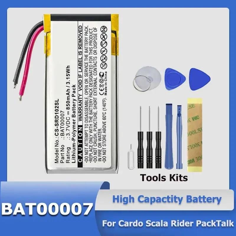 

XDOU Battery for Cardo Scala Rider PackTalk BAT00007 Bluetooth Headset Batteries + free tools