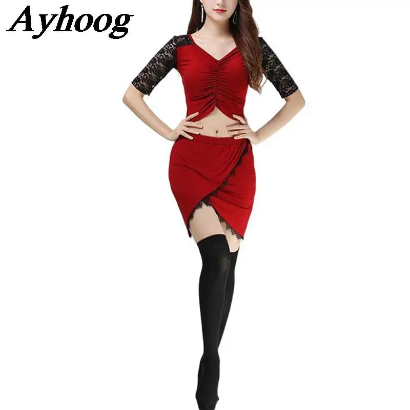 New Modal Lace Splice Costume Set Women Belly Dance Outfit Half Sleeve Top Short Skirt Professional Bellydance Dance Lesson Wear
New Modal Lace Splice Costume Set Women Belly Dance Outfit Half Sleeve Top Short Skirt Professional Bellydance Dance Lesson Wear