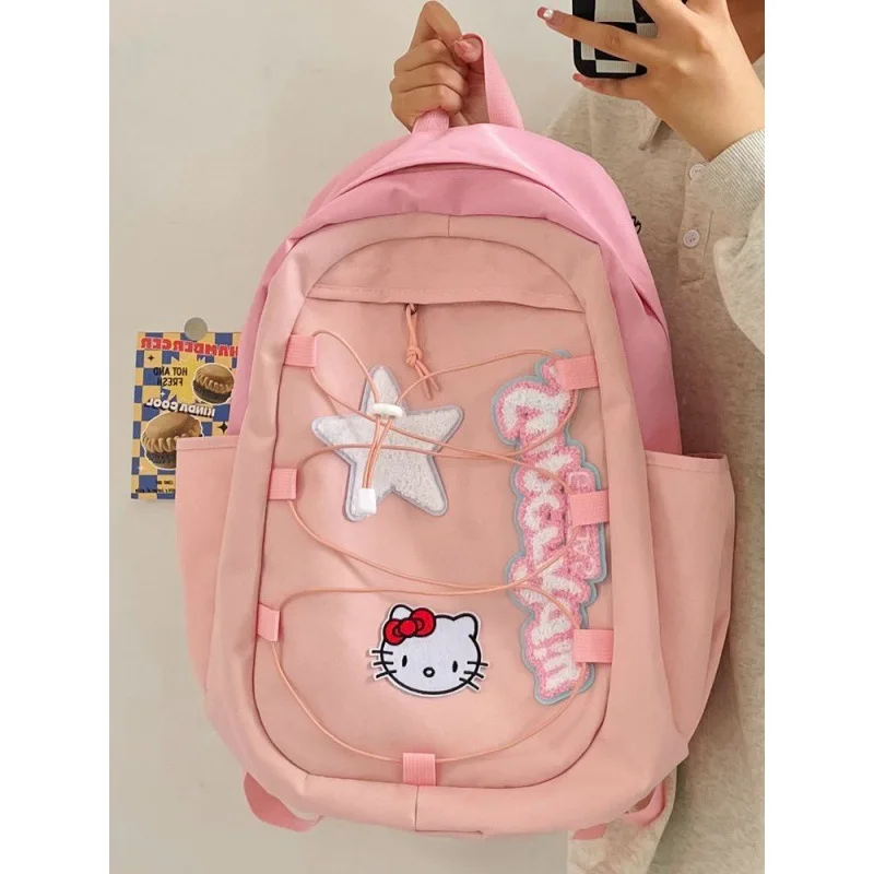 

Good-looking hellokitty backpack for women, pink Hello Kitty y2k cute and versatile KT cat school bag for women