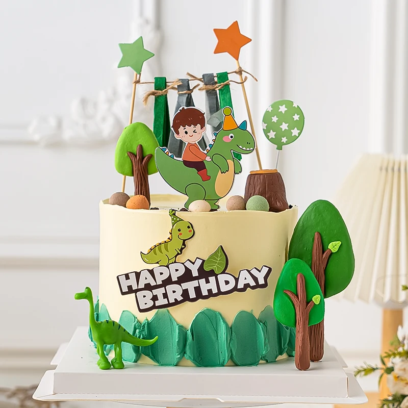Fringe Tree Children's Day Birthday Party Cake Topper Boy Riding Dinosaur Dessert Baking Decoration Card Insert Forest Supplies
Fringe Tree Children's Day Birthday Party Cake Topper Boy Riding Dinosaur Dessert Baking Decoration Card Insert Forest Supplies