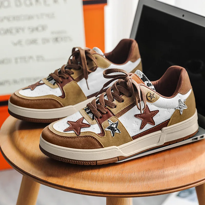 Retro Fashion Brown Men Skate Shoes Breathable Leather Sneakers Men Non-slip Sports Shoes Trainers Zapatillas De Skateboarding
Retro Fashion Brown Men Skate Shoes Breathable Leather Sneakers Men Non-slip Sports Shoes Trainers Zapatillas De Skateboarding