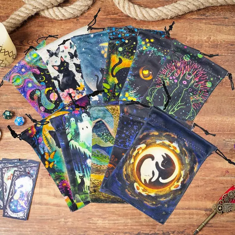 Small Jewelry Pouch Cat-Themed Tarot Decks Container 13X18Cm/5.11X7.08Inch Portable Jewelry Pouch Bags For Oracle Decks Runes
Small Jewelry Pouch Cat-Themed Tarot Decks Container 13X18Cm/5.11X7.08Inch Portable Jewelry Pouch Bags For Oracle Decks Runes