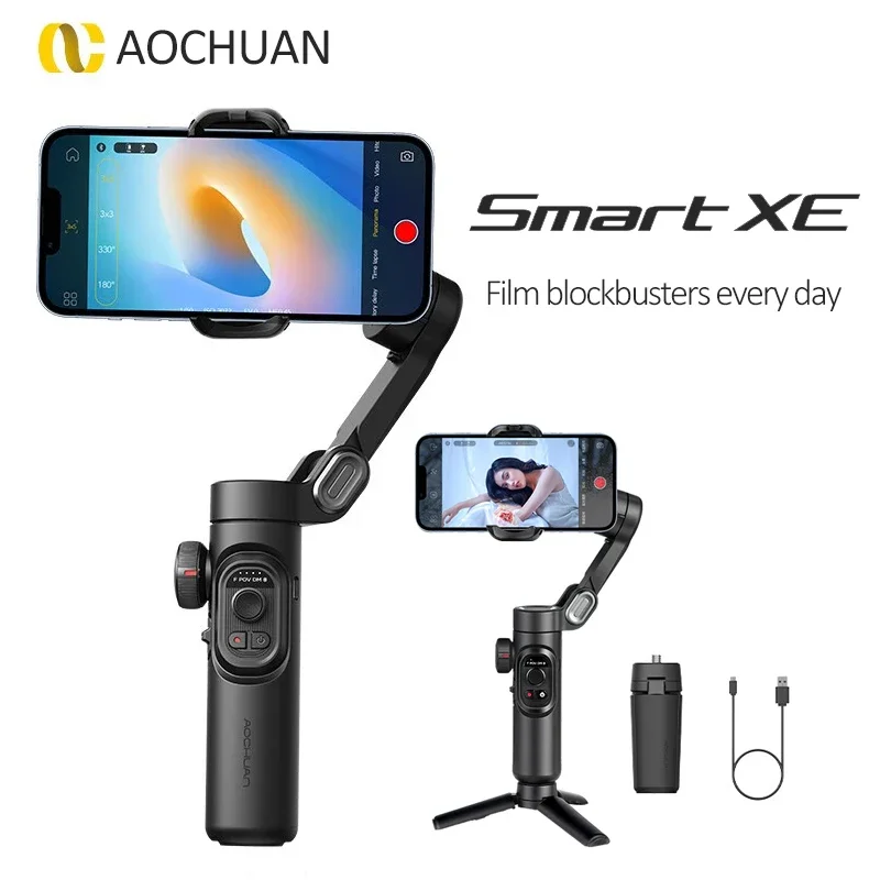 

AOCHUAN Smart XE 3-Axis Gimbal Stabilizer Foldable Tripod Selfie Stick APP Control Handheld Stabilizer Smartphone for Cell Phone