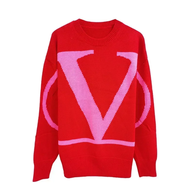 V-shaped Embroidered Sweater, Round Neck Loose Long Sleeved Knitted Shirt, Large Top, Autumn/winter, 2024 Novelty
V-shaped Embroidered Sweater, Round Neck Loose Long Sleeved Knitted Shirt, Large Top, Autumn/winter, 2024 Novelty