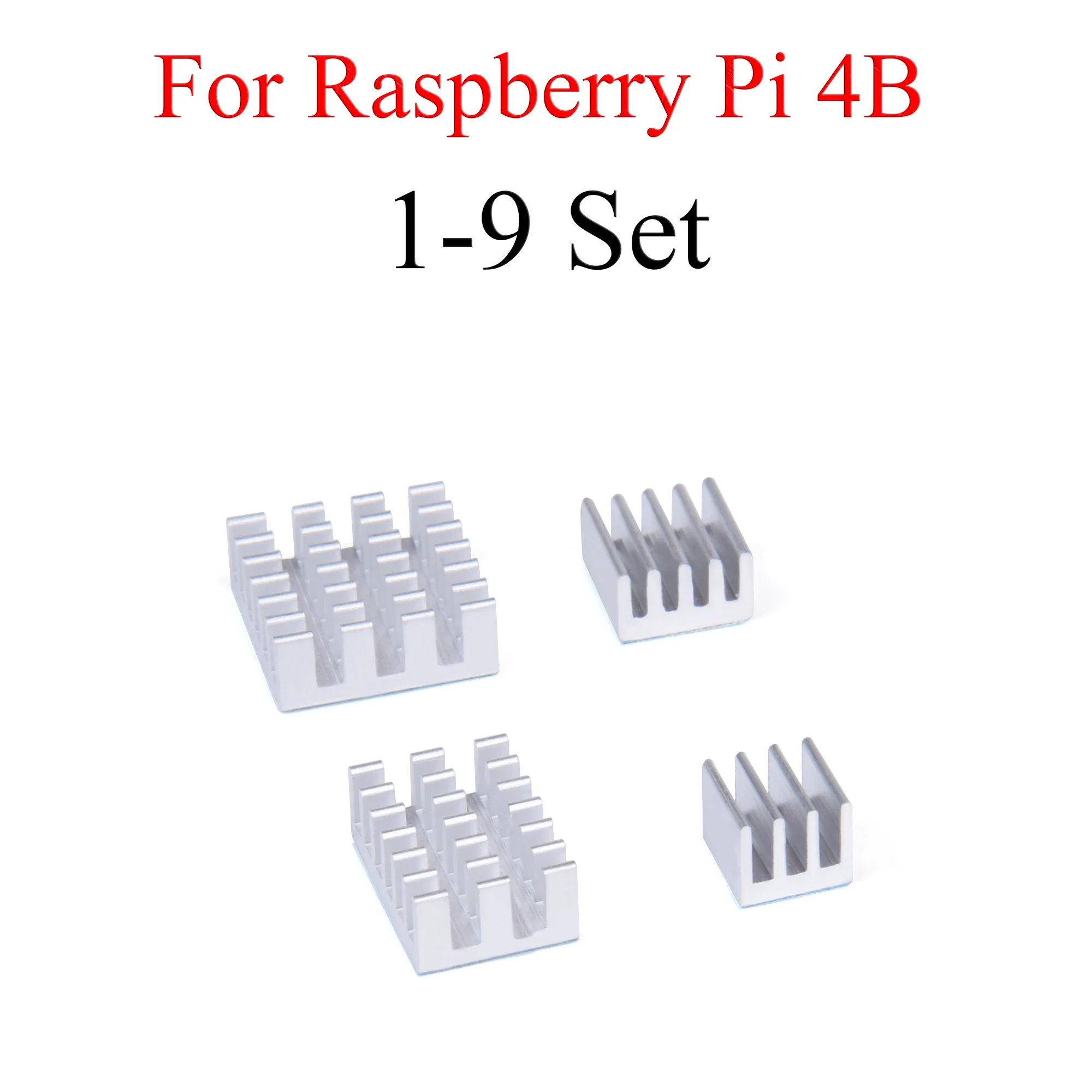 

1 - 9 Set Aluminum Heat Sink Cooling Sink Cooler HeatSink 4Pcs Kit Radiator For Raspberry Pi 4 Model B Silver