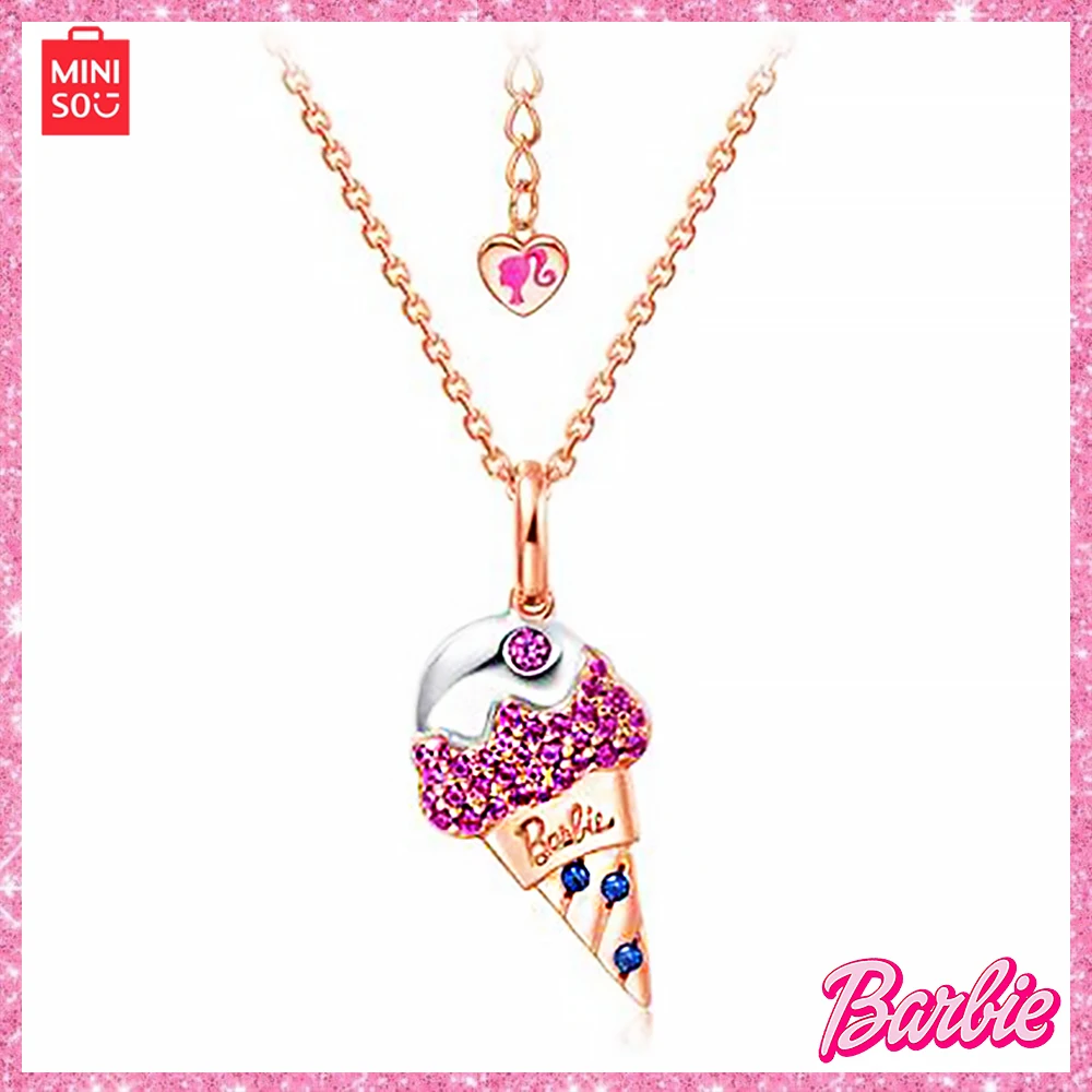 New MINISO Boutique Barbie Necklace 925 Silver Sweet Cool Personalized Ice Cream Necklace Colorful Collar Chain Anime Girl Gift
New MINISO Boutique Barbie Necklace 925 Silver Sweet Cool Personalized Ice Cream Necklace Colorful Collar Chain Anime Girl Gift