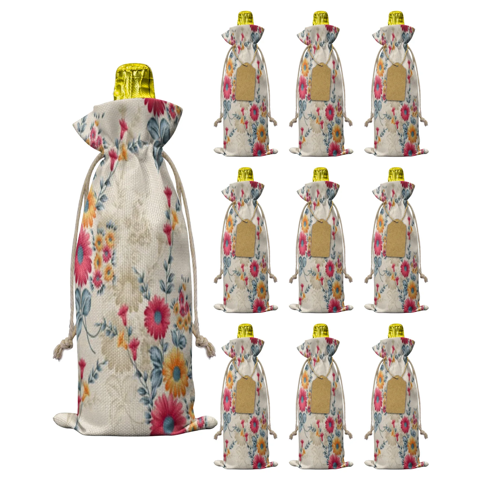 Винтажный цветочный пакет для винных бутылок с кулиской, праздничный декоративный чехол для винных бутылок, подарок, 10 шт.
Винтажный цветочный пакет для винных бутылок с кулиской, праздничный декоративный чехол для винных бутылок, подарок, 10 шт.