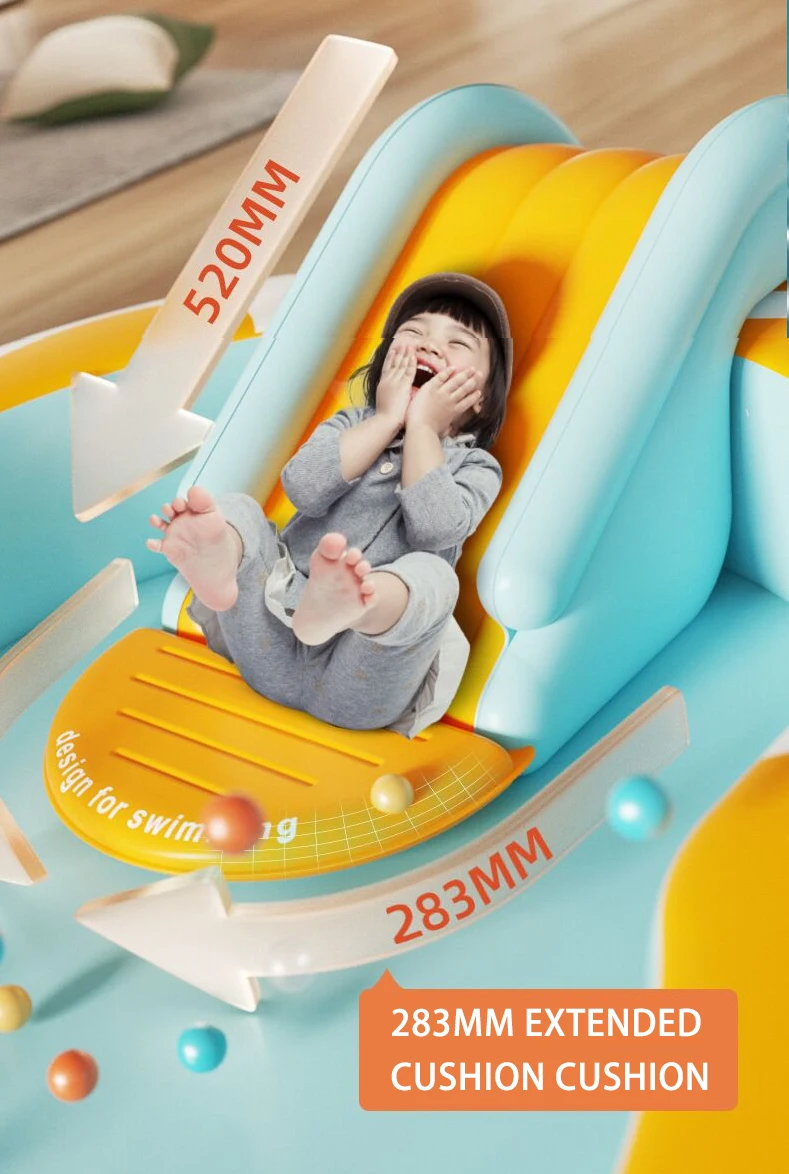 Inflatable Splash Pool with Slide and Basketball Hoop Inflatable Splash Pool with Slide and Basketball Hoop