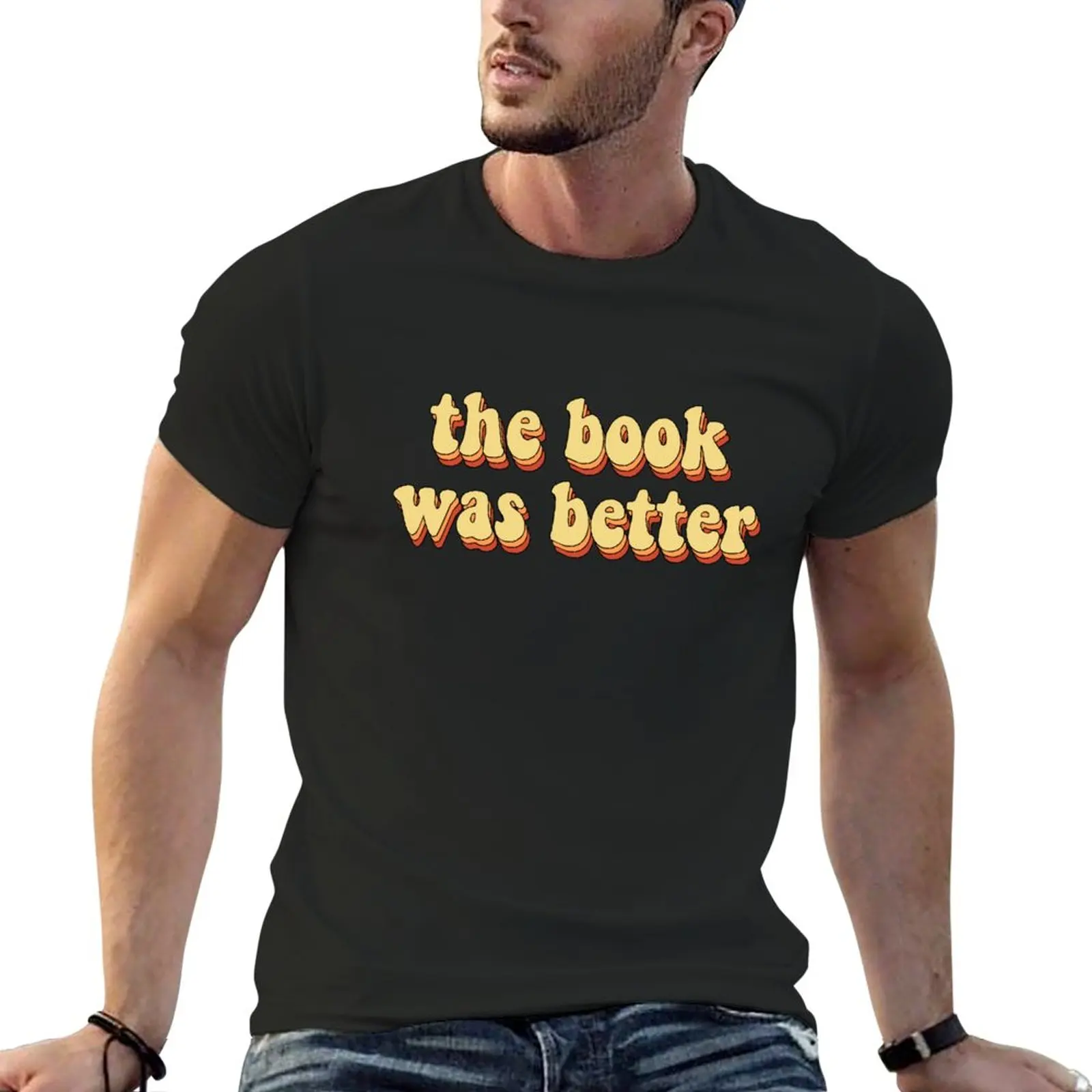 

Новая футболка с надписью «the book was better», винтажная одежда, мужские смешные футболки с аниме