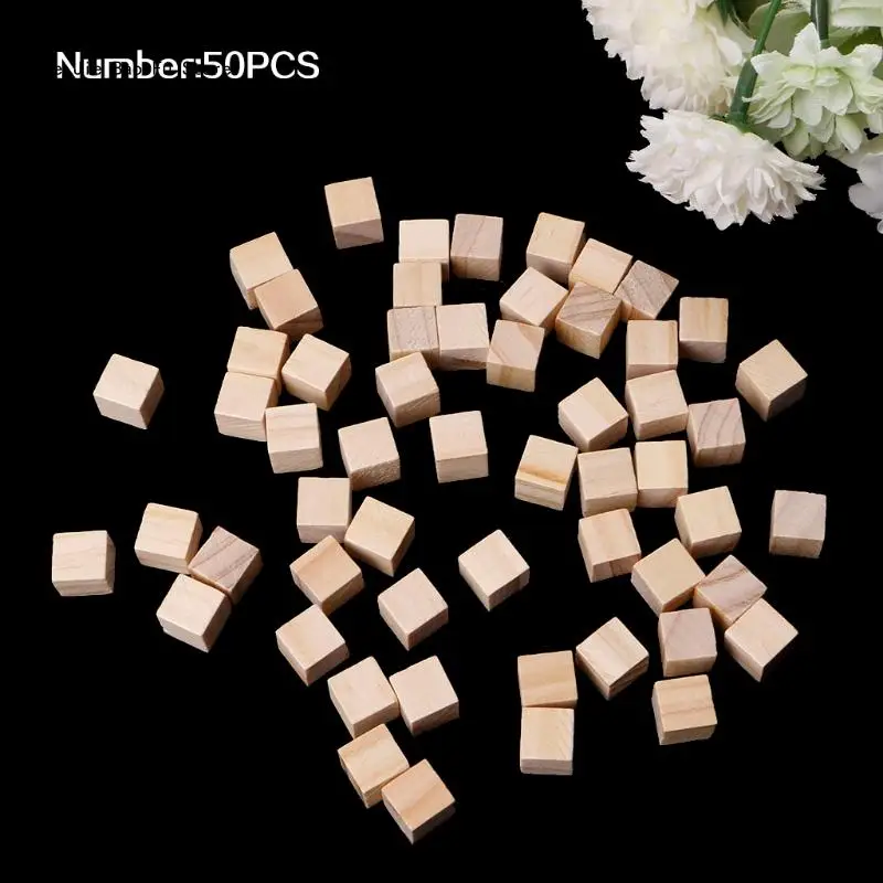 

E8BD 10/25/25 мм деревянные квадратные блоки мини-кубики украшение для изделий из дерева DIY