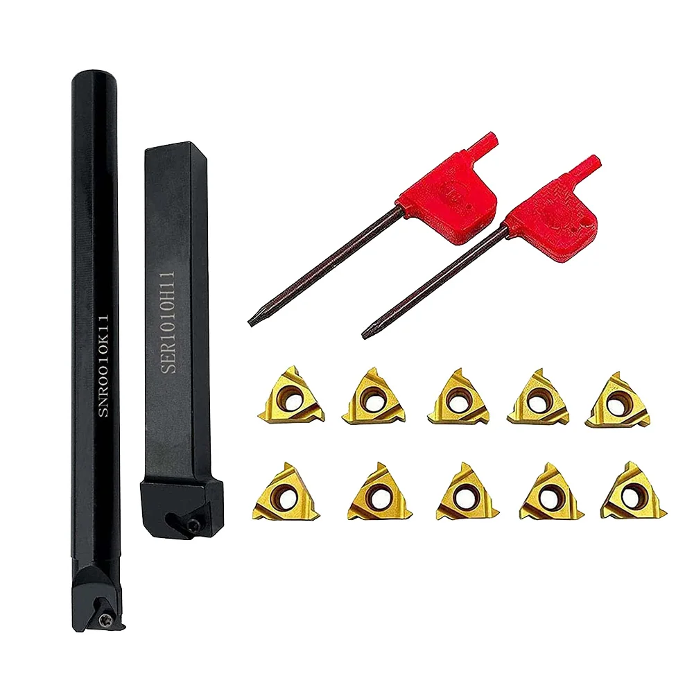Threading Tool Holder 1 Set 11ER AG60 Alloy Steel External Internal Lathe Set T8 Wrench W/ Inserts Toolholding
Threading Tool Holder 1 Set 11ER AG60 Alloy Steel External Internal Lathe Set T8 Wrench W/ Inserts Toolholding