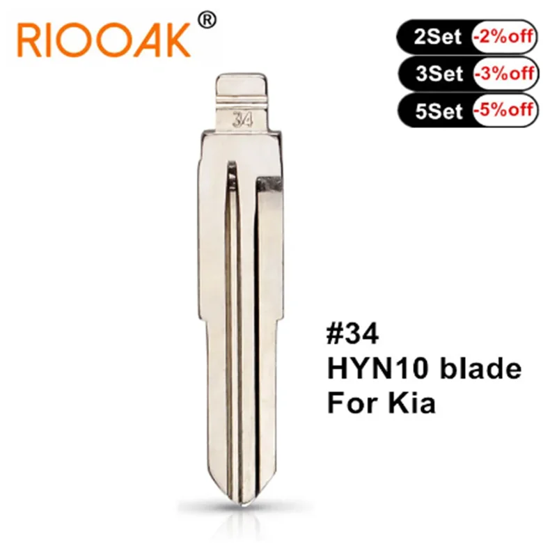 

5/10pcs Metal Blank Uncut Flip KD/VVDI Remote Key Blade #34 HYN10 for Hyundai ACCENT MISTRA Kia RIO M4 Key Blade