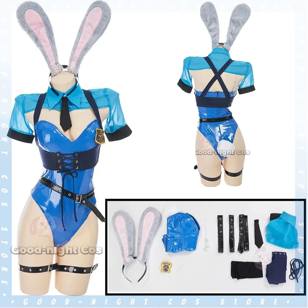 Anime Judy Cosplay Bunny Girl Costume Sexy Catsuit movie role Play Girls PU Leather Uniform Ear headdress Halloween party
Anime Judy Cosplay Bunny Girl Costume Sexy Catsuit movie role Play Girls PU Leather Uniform Ear headdress Halloween party