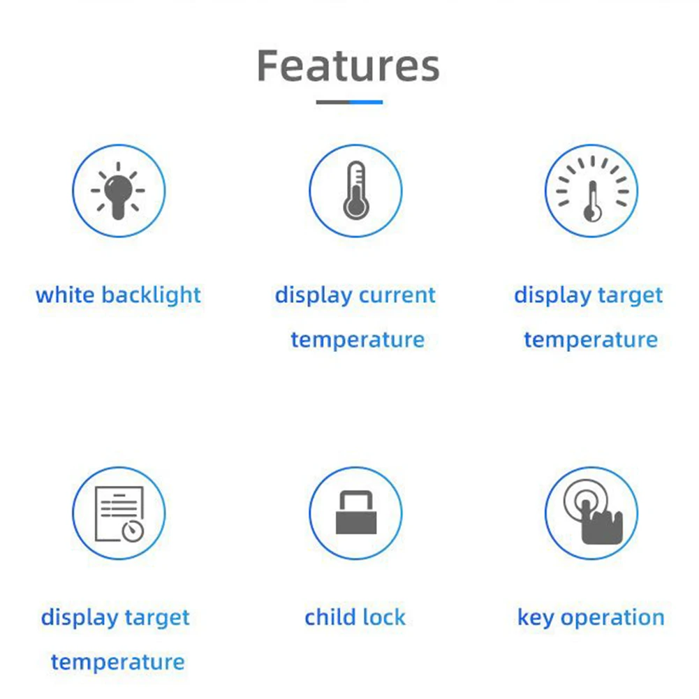 Digital Thermostat 220V Child Lock Plastic Replacement Spare Parts Temperature Underfloor Heating Wall Heating
Digital Thermostat 220V Child Lock Plastic Replacement Spare Parts Temperature Underfloor Heating Wall Heating