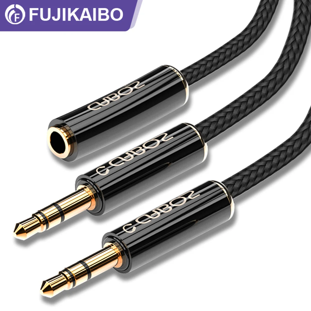 3.5mm jack Splitter Female to 2 Male AUX Audio Cable For SmartPhone Laptop Headset Headphone 3.5 Earphone Mic Y Splitter Adapter
3.5mm jack Splitter Female to 2 Male AUX Audio Cable For SmartPhone Laptop Headset Headphone 3.5 Earphone Mic Y Splitter Adapter