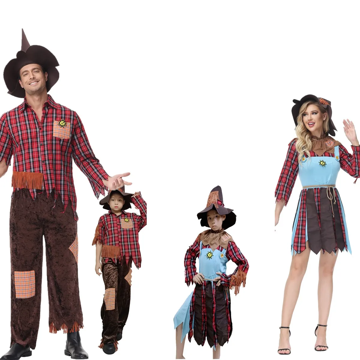 

The Wizard Of Oz Pumpkin Patch Scarecrow Parent-Child Costume Costume Carnival Horror Ghosts Clown Cospaly Fancy Party Dress