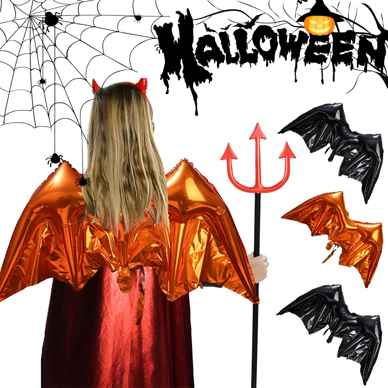 

120x59cm Halloween Bat Wings Back Hanging Foil Helium Balloon Inflatable Toy Halloween Bats Decoration Balloons Party Props